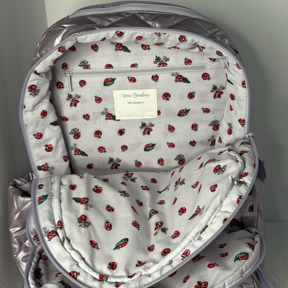 Vera Bradley Quilted Lavendar Pearl Full Size Backpack NWOT - Picture 6 of 7